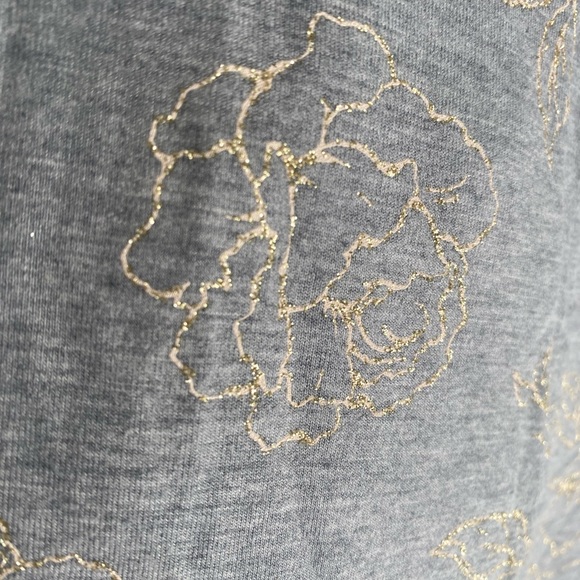 Grey Gold Floral WHBM Casual Shirt - Picture 3 of 8